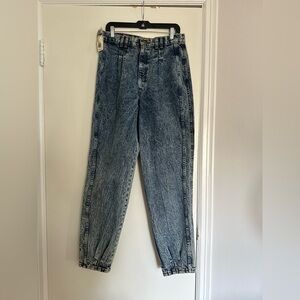NWT VTG 80s Mom Jeans Chic Sz:15 Tall JR Acid Wash Denim High Waisted Pleated.